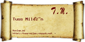 Tuss Milán névjegykártya